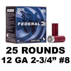 Federal 12GA GAME SHOK LEAD 2-3/4IN 8 25RD H1218