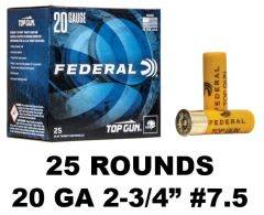 Federal 20GA TOP GUN LEAD 2-3/4IN 7.5 25RD TG2075