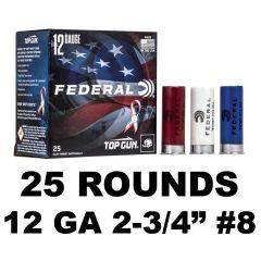 Federal 12GA TOP GUN USA LEAD 2-3/4IN 8 25RDS TGL12US8