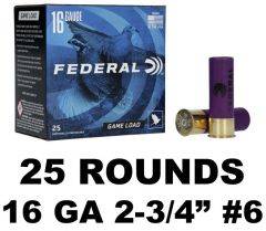 Federal 16GA UPLAND GAME LOAD 2-3/4IN 6 25RD H1606