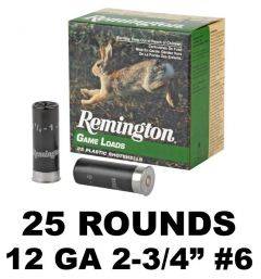 Remington 12GA GAME LOAD LEAD 2-3/4IN 6 25RD 20028