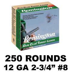 Remington Gun Club Target Lead 12 GA 1-1/8OZ 8 Shot 2-3/4in 20230