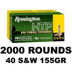 Remington HTP JHP 40 SW 155 Grain 2000Rd 22306