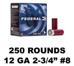 Federal Game Shok Upland 12 GA 1oz-8 2-3/4in 250Rd H1218 