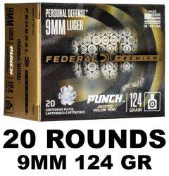 Federal 9MM PUNCH DEFENSE 124GR 20RD PD9P1