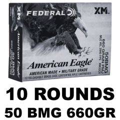 Federal American Eagle Brass FMJ 50 BMG 660 Grain XM33CX