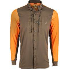McAlister Men's EST Performance Hybrid Upland Shirt Blaze Orange/Brown  MC7510-BOB