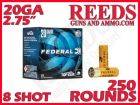 Federal Top Gun Target Lead 20 Ga 7/8OZ 8 Shot 2-3/4in TG208